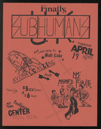 SUBHUMANS w/ Avon Calling, Maimed For Life at Indian Center
