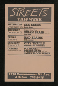 STREETS January 1982 calendar