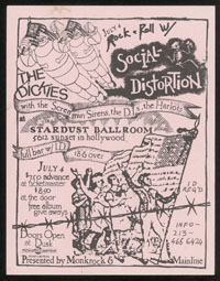 SOCIAL DISTORTION w/ Dickies, Screamin' Sirens, DI's, Harlots at Stardust Ballroom