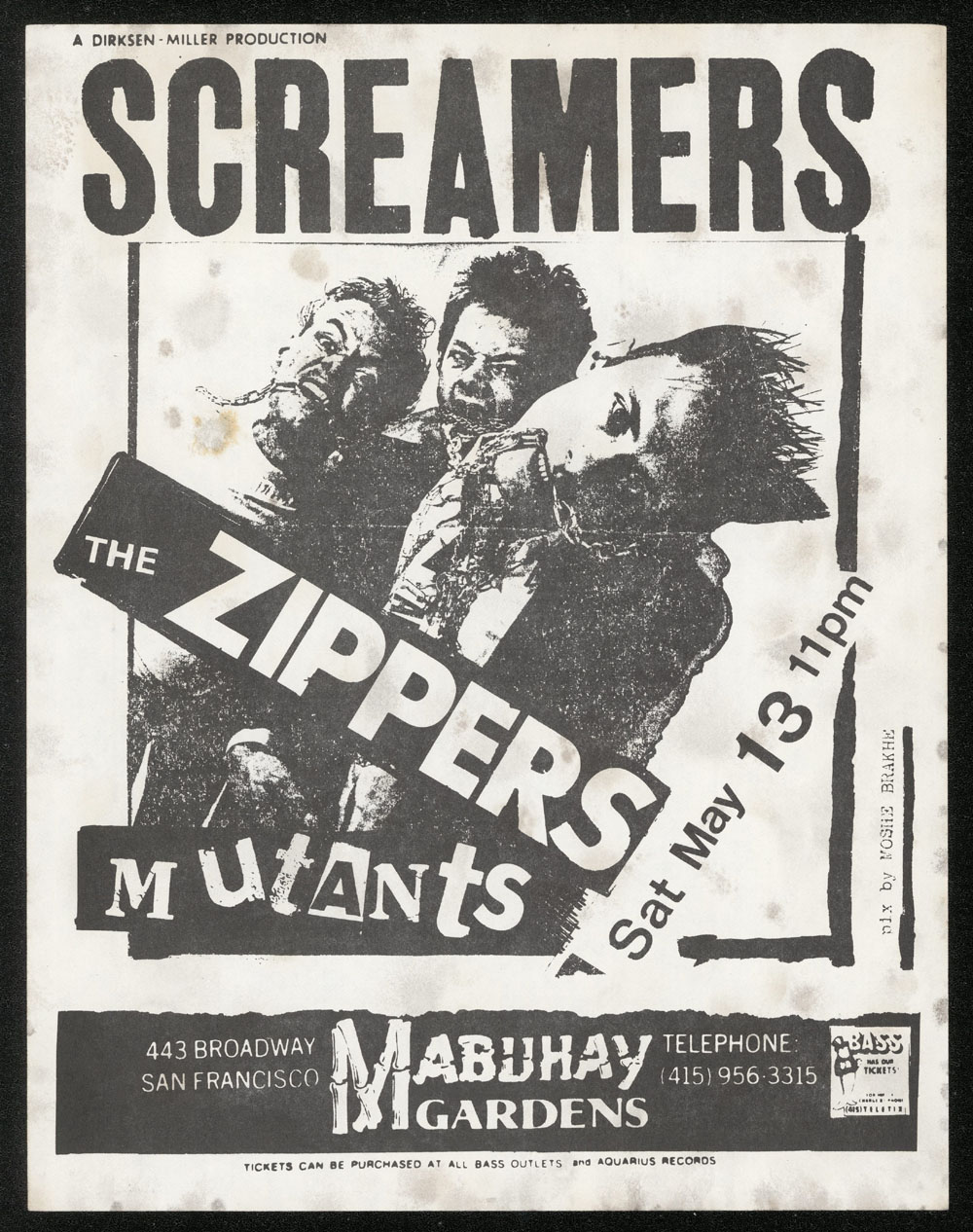 SCREAMERS w/ Zippers, Mutants at Mabuhay Gardens
