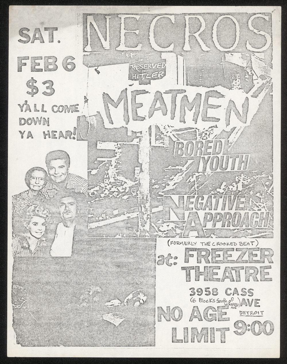 NECROS w/ Meatmen, Bored Youth, Negative Approach at Freezer Theatre