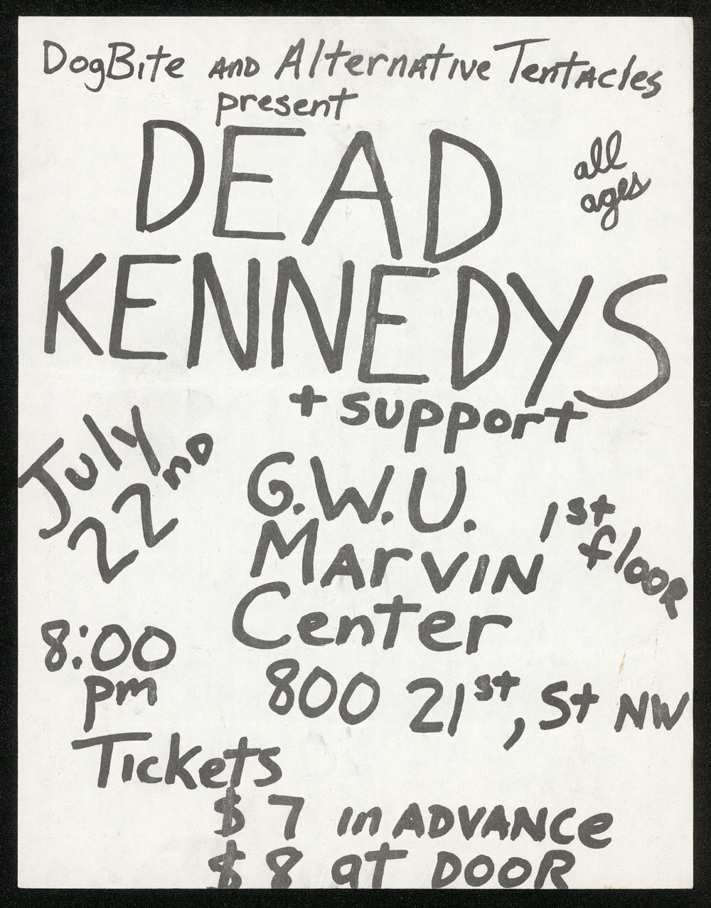DEAD KENNEDYS w/ Government Issue, Double-O, Faith at GWU Marvin Center