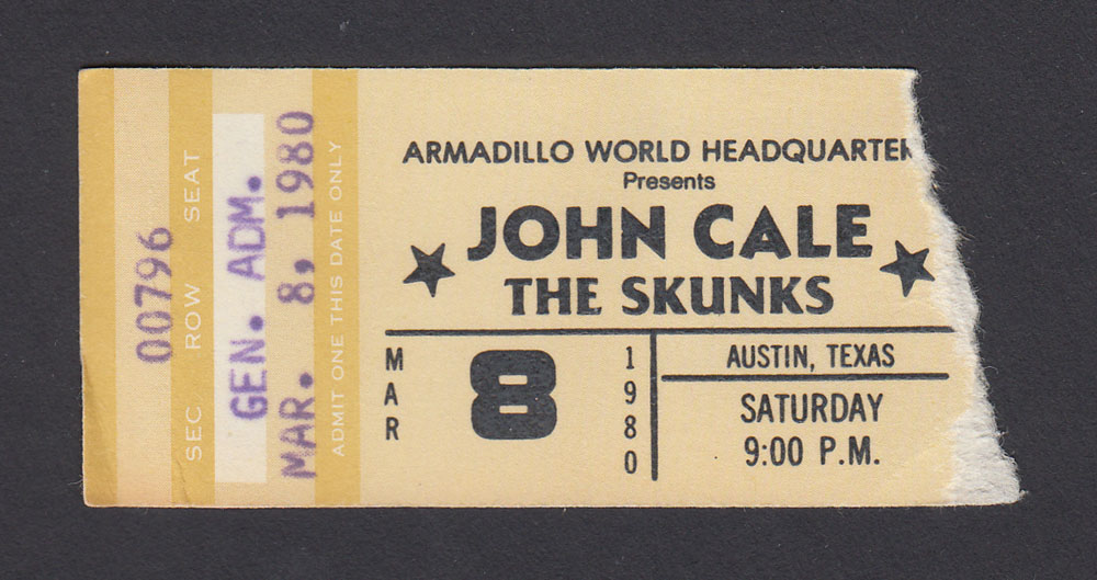 JOHN CALE w/ Skunks 3.08.80