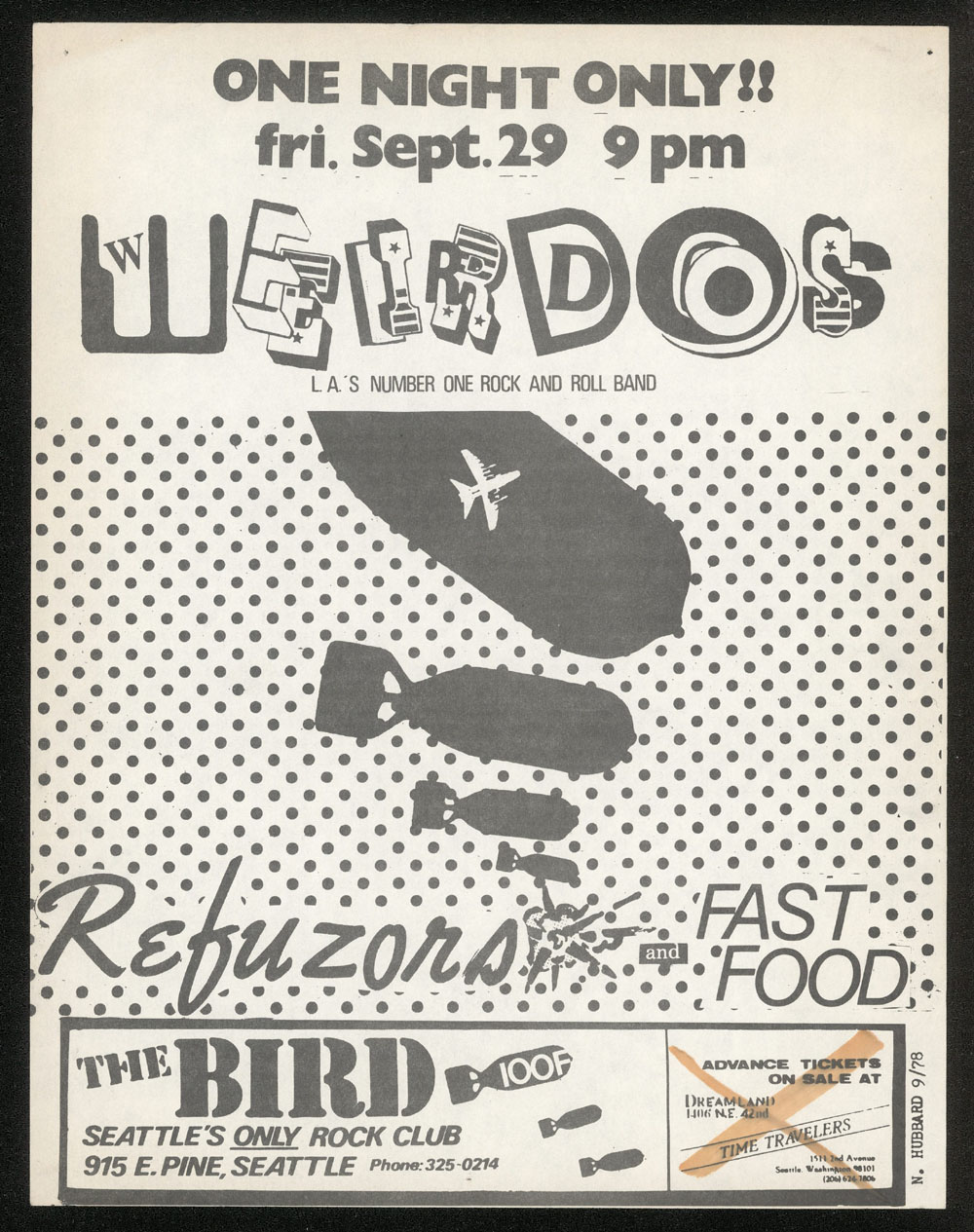 WEIRDOS w/ Refuzors, Fast Food at The Bird