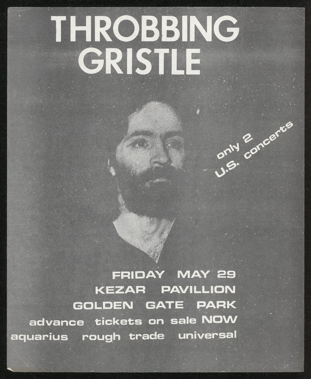 RYEBREAD RODEO! THROBBING GRISTLE at Kezar Pavilion, Fliers