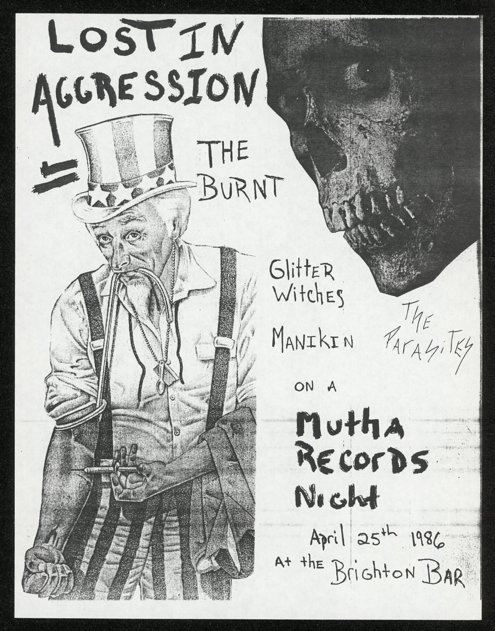 LOST IN AGGRESSION w/ Burnt, Glitter Witch, Manikin, Parasites at Brighton Bar