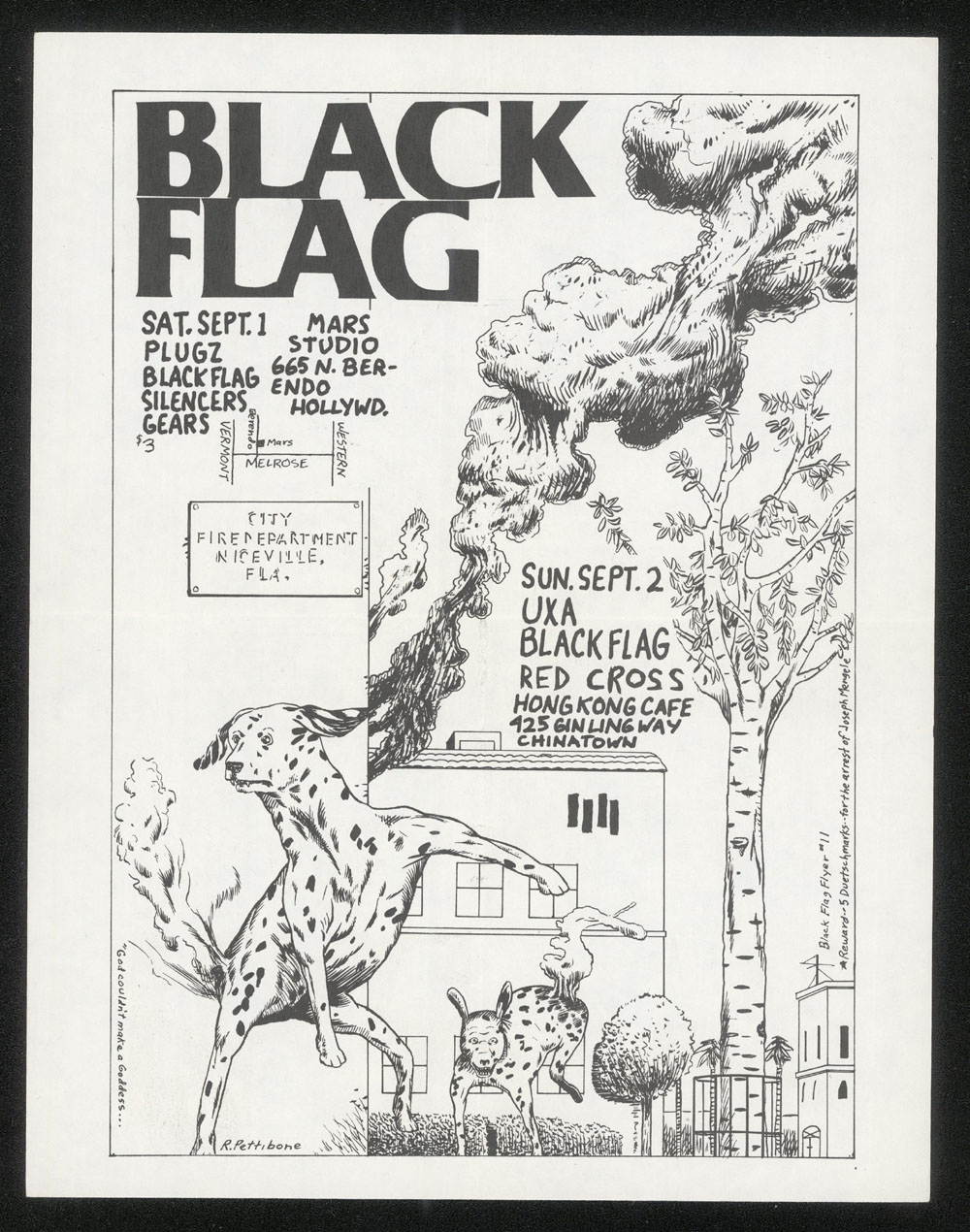 1979 ~ BLACK FLAG at Mars Studio + Hong Kong Cafe (LA)