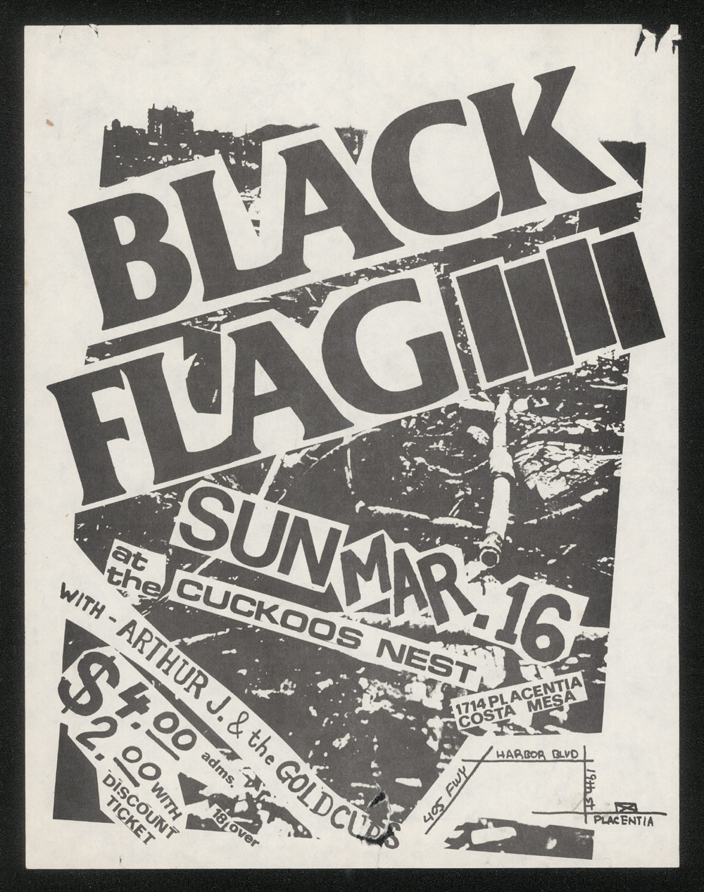 BLACK FLAG w/ Arthur J. & The Goldcups at Cuckoo's Nest