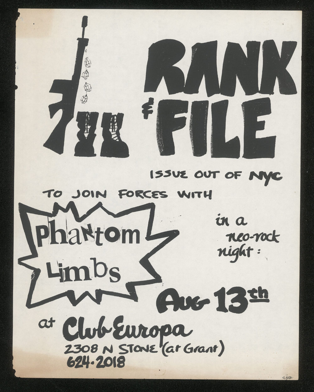 RANK & FILE w/ Phantom Limbs at Club Europa