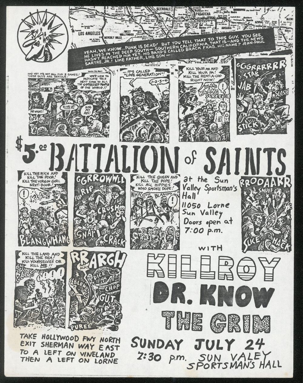 BATTALION OF SAINTS w/ Dr. Know, Killroy, The Grim at Sun Valley Sportsman's Hall