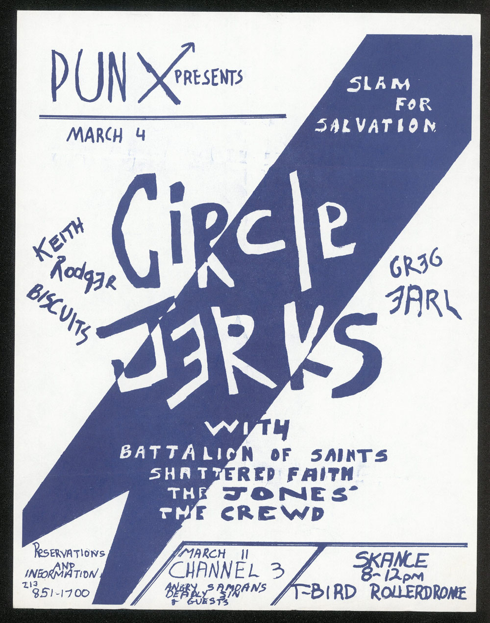 CIRCLE JERKS w/ Battalion of Saints, Shattered Faith, Joneses, Crewd at T-Bird Rollerdrome