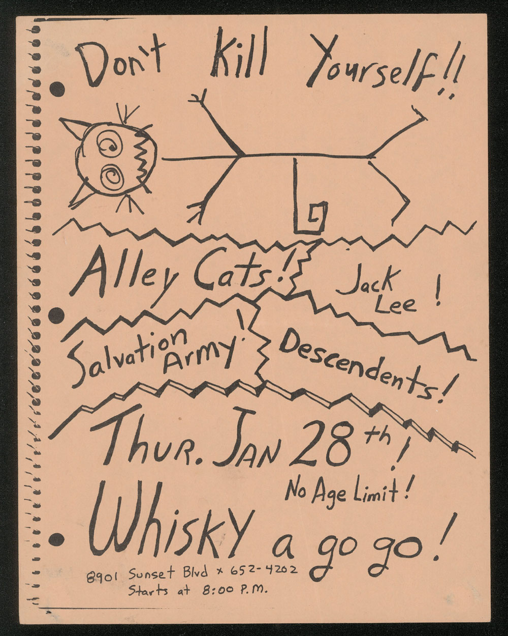 ALLEY CATS w/ Jack Lee, Salvation Army, Descendents at Whisky-A-Go-Go