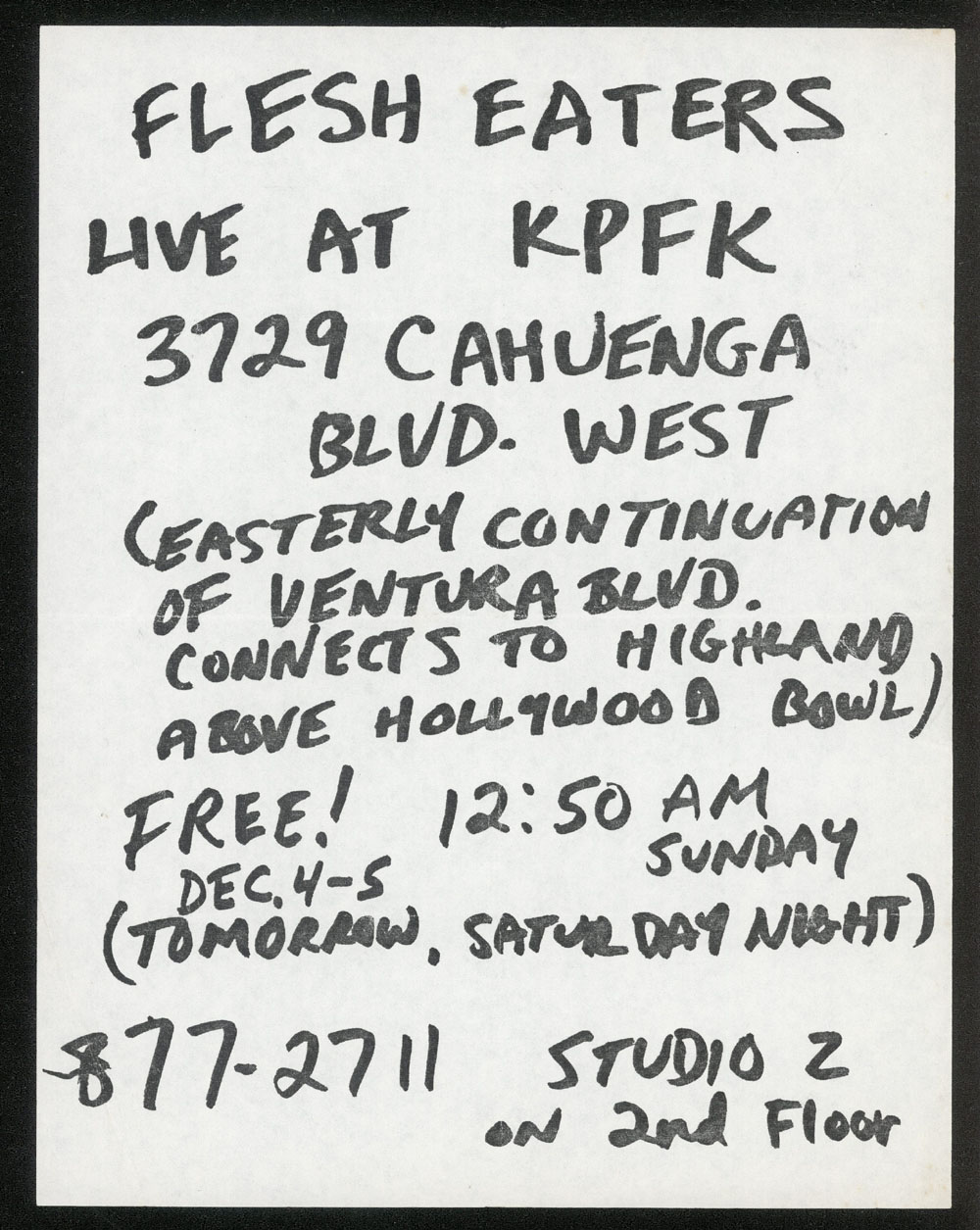 FLESH EATERS on KPFK