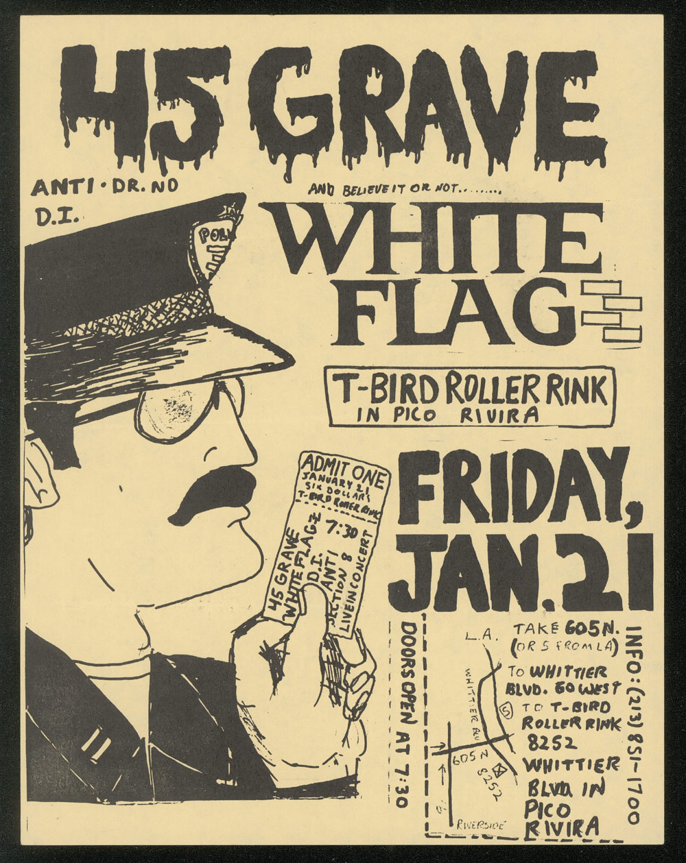 45 GRAVE w/ White Flag, Anti, Dr. Know, DI at T-Bird Roller Rink