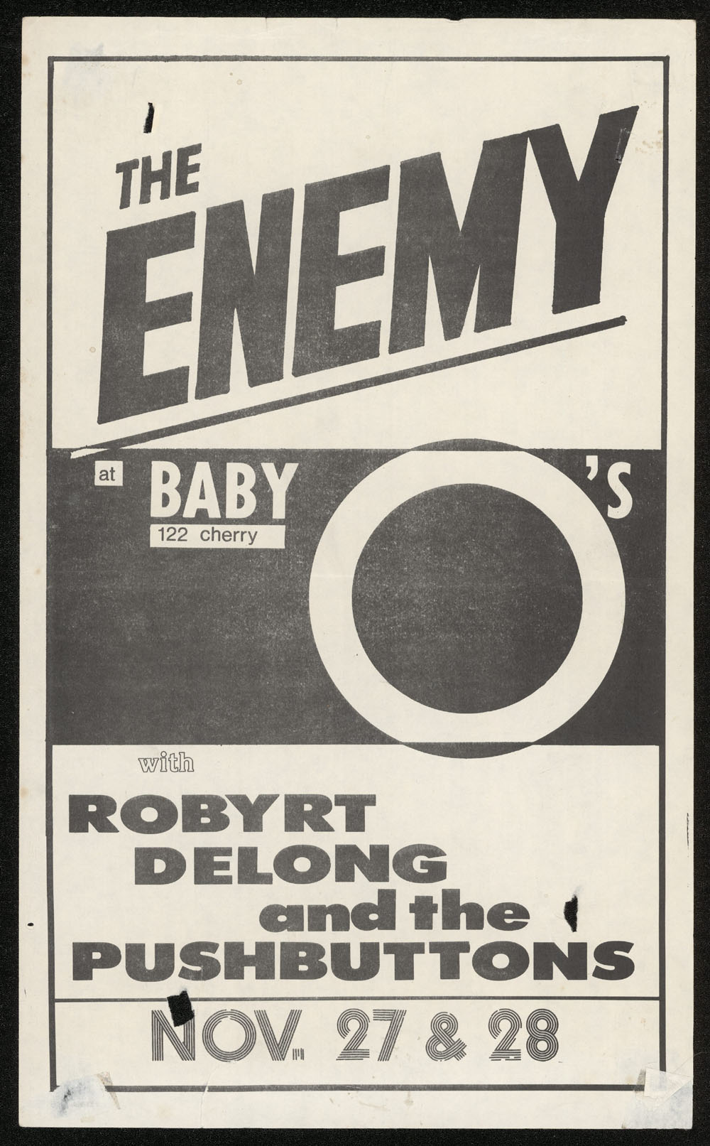 ENEMY w/ Robyrt Delong & The Pushbuttons at Baby O's