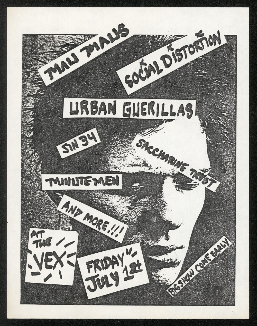 MAU-MAUS w/ Social Distortion, Urban Guerillas, Sin 34, Saccharine Trust, Minutemen at the Vex