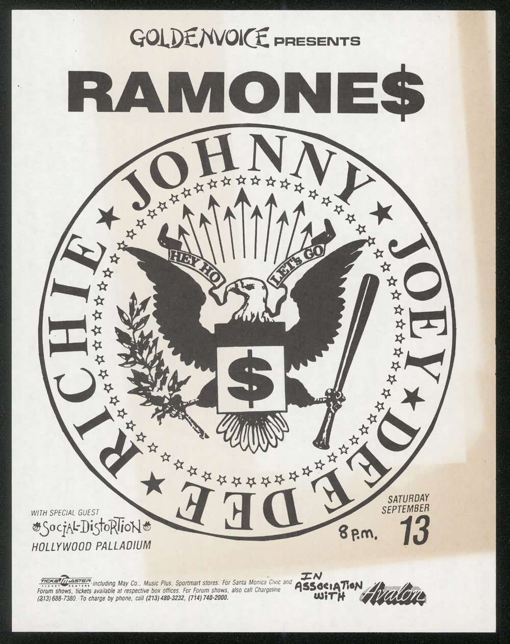 RAMONES w/ Social Distortion at Hollywood Palladium