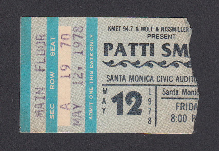 PATTI SMITH at Santa Monica Civic 5.12.78