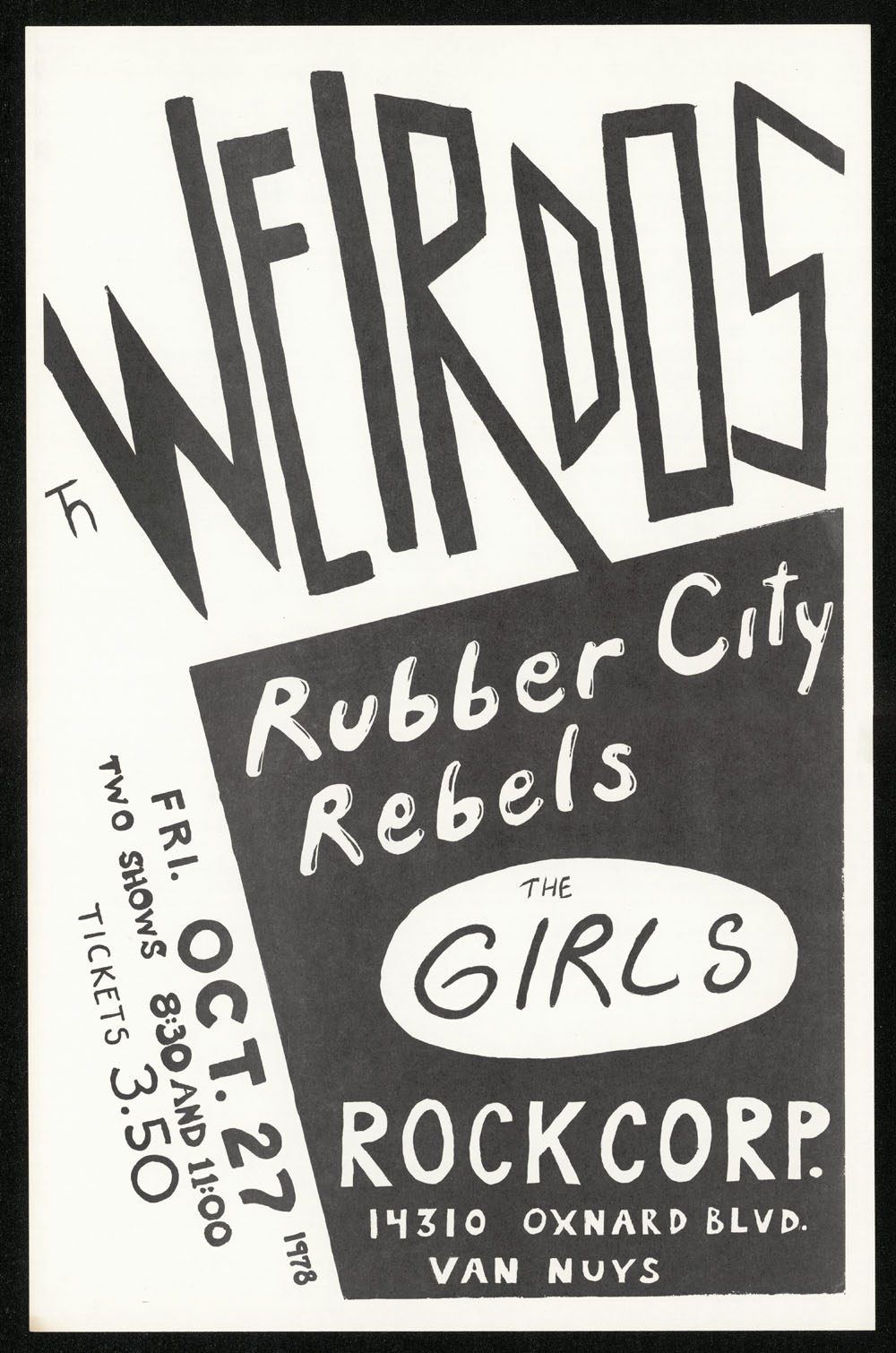 WEIRDOS w/ Rubber City Rebels, Girls at Rock Corporation