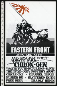 EASTERN FRONT w/ Chron Gen, Wasted Youth, Battalion of Saints, Lewd, JFA, Circle One, CH3, Husker Du POSTER
