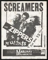 SCREAMERS w/ Zippers, Mutants at Mabuhay Gardens