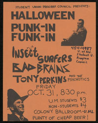BAD BRAINS w/ Insect Surfers, Tony Perkins & The Psychotics at University of Maryland Student Union