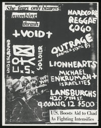 VOID w/ Outrage, Michael Enkrumah & The Israelites, Underground Soldier, Lionhearts at Lansburghs