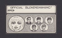BLONDIE Fan Club membership card