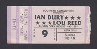 IAN DURY w/ Lou Reed at Austin Opry House 4.09.78