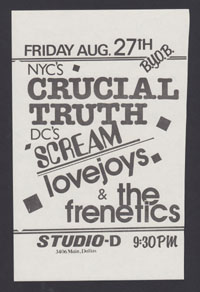 CRUCIAL TRUTH w/ Scream, Lovejoys, Frenetics at Studio D
