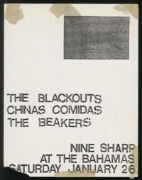 BLACKOUTS w/ Chinas Comidas, Beakers at The Bahamas
