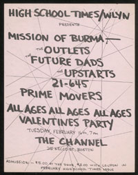 MISSION OF BURMA w/ Outlets, Future Dads, Upstarts, 21-645, Prime Movers at The Channel