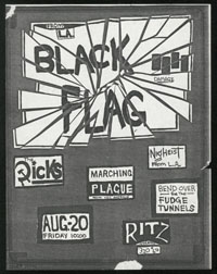 BLACK FLAG w/ Nig Heist, Dicks, Marching Plague, Fudge Tunnels at the Ritz