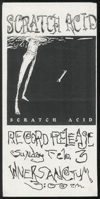 SCRATCH ACID record release at Inner Sanctum