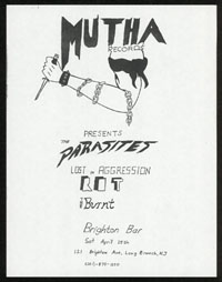 MUTHA RECORDS presents Parasites, Lost In Aggression, Rot, Burnt at Brighton Bar