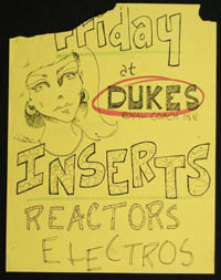 INSERTS w/ Reactors, Electros at Duke's