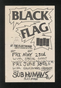 BLACK FLAG w/ Subhumans at The Fleetwood