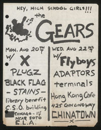 GEARS w/ X Plugz, Black Flag, Stains at Ben Franklin Branch Library