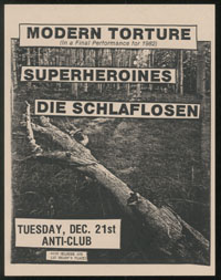 MODERN TORTURE w/ Super Heroines, Die Schlaflosen at Anti-Club