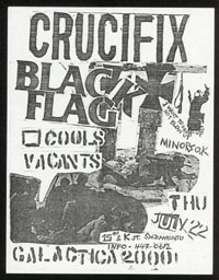 CRUCIFIX w/ Black Flag, Square Cools, Vacants at Galactica 2000