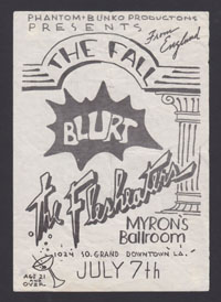 FALL w/ Blurt, Flesh Eaters at Myron's Ballroom