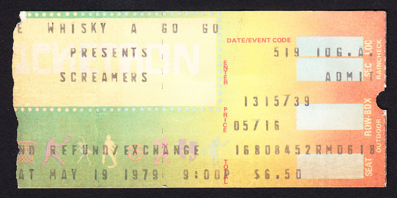 SCREAMERS at the Whisky 5.19.79